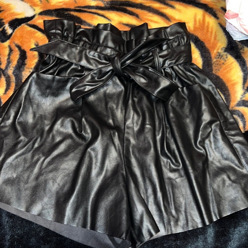 Cute leather shorts